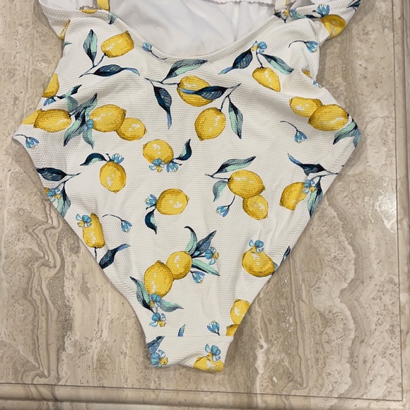 🍋  lemon Straight Neck textured One Piece NWOT - Picture 10 of 16